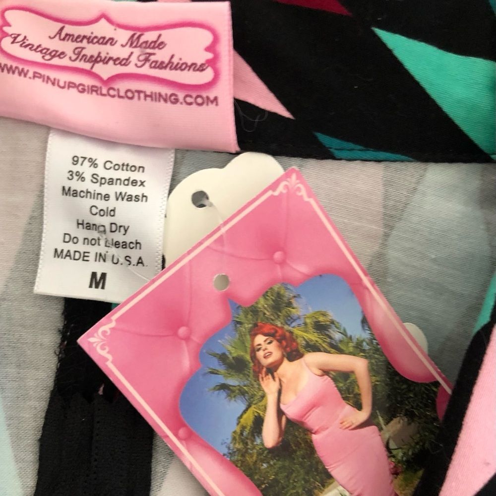 Pinup Girl Clothing Top Harlequin Lauren Top 3/4 Sleeve Blouse Size M • NEW • - Picture 6 of 8
